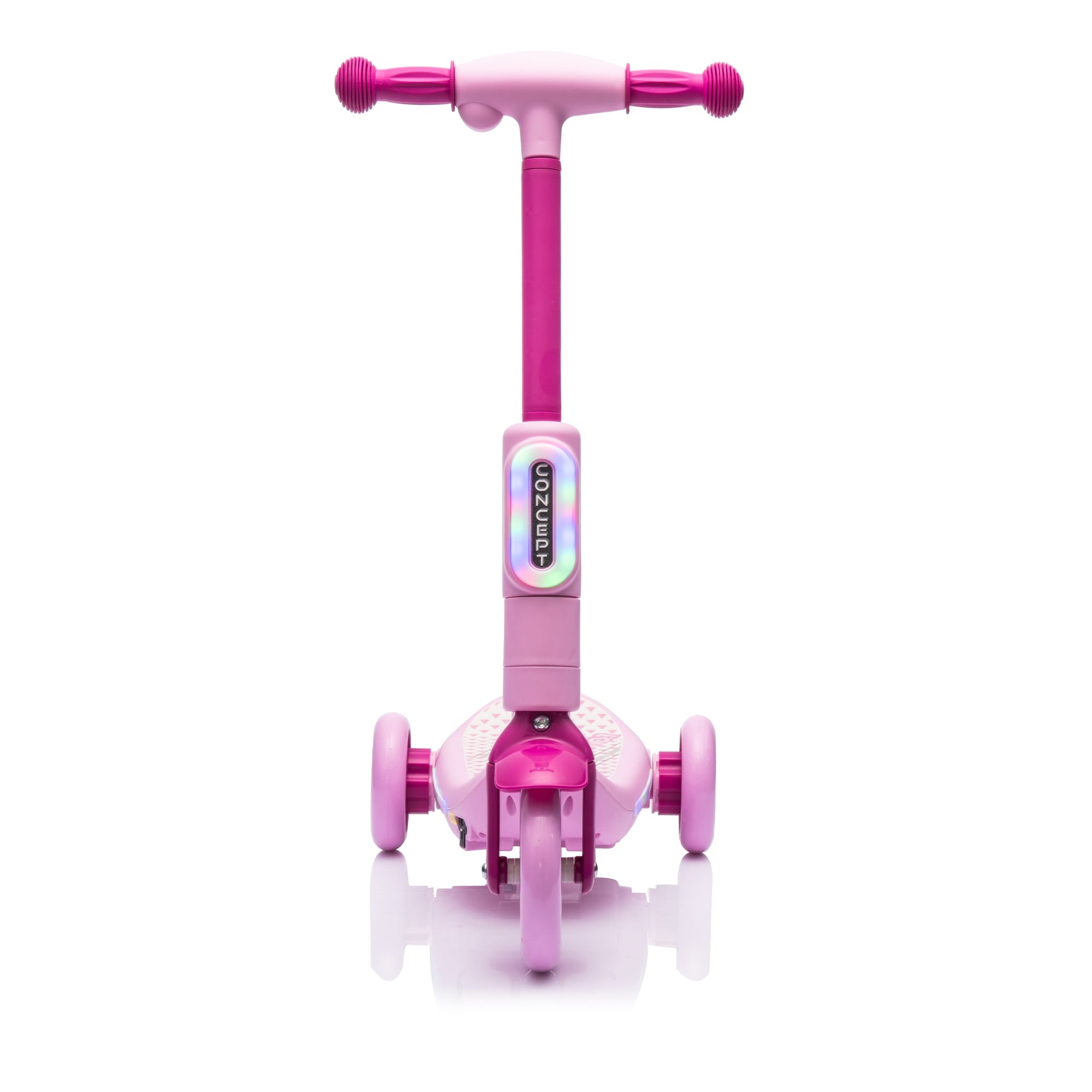 Track Seven Electric Scooter for Kids, 3 Wheels Kids Kick Scooter with Spray, LED Lights, PU Wheels, Wide Pedal, Music, Independent Light Switch, 6V Scooter for Boys Girls Toddlers Ages 3-6, Pink