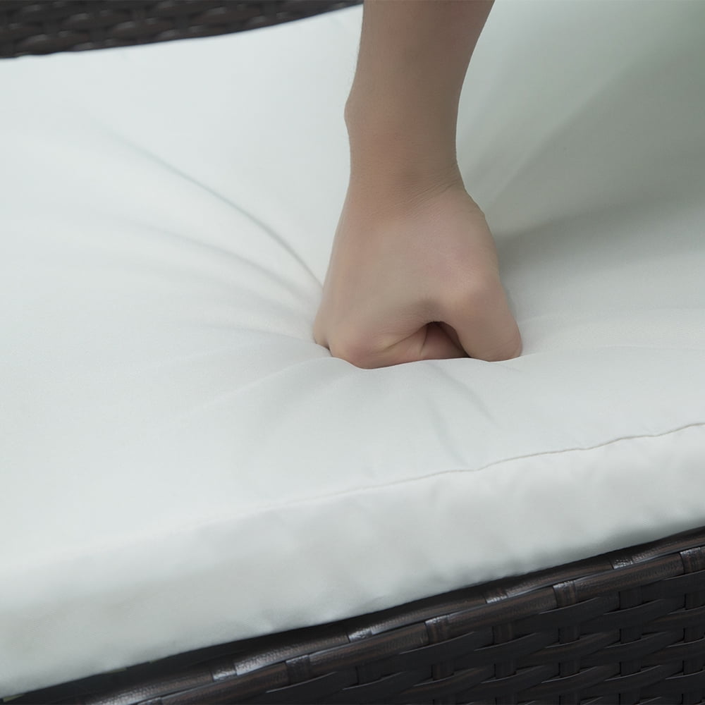 COOKCOK 3 Pieces Patio Set Outdoor Wicker Patio Furniture Sets Modern Bistro Set Rattan Chair Conversation Sets with Coffee Table for Yard and Bistro,Black