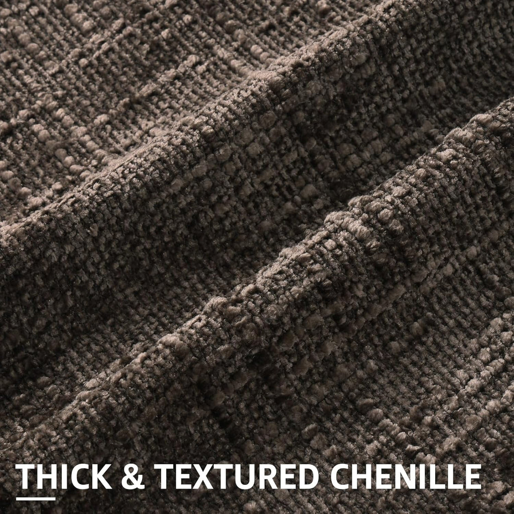 COOKCOK Chenille Throw Pillow Covers 18x18 Set of 2 Thick Textured Slubby Couch Pillow Covers Farmhouse Accent Modern Neutral Decorative Pillow Cases for Bed Sofa Living Room, Chocolate