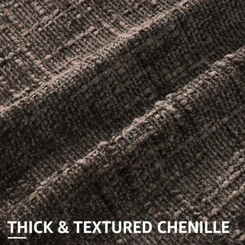 COOKCOK Chenille Throw Pillow Covers 18x18 Set of 2 Thick Textured Slubby Couch Pillow Covers Farmhouse Accent Modern Neutral Decorative Pillow Cases for Bed Sofa Living Room, Chocolate