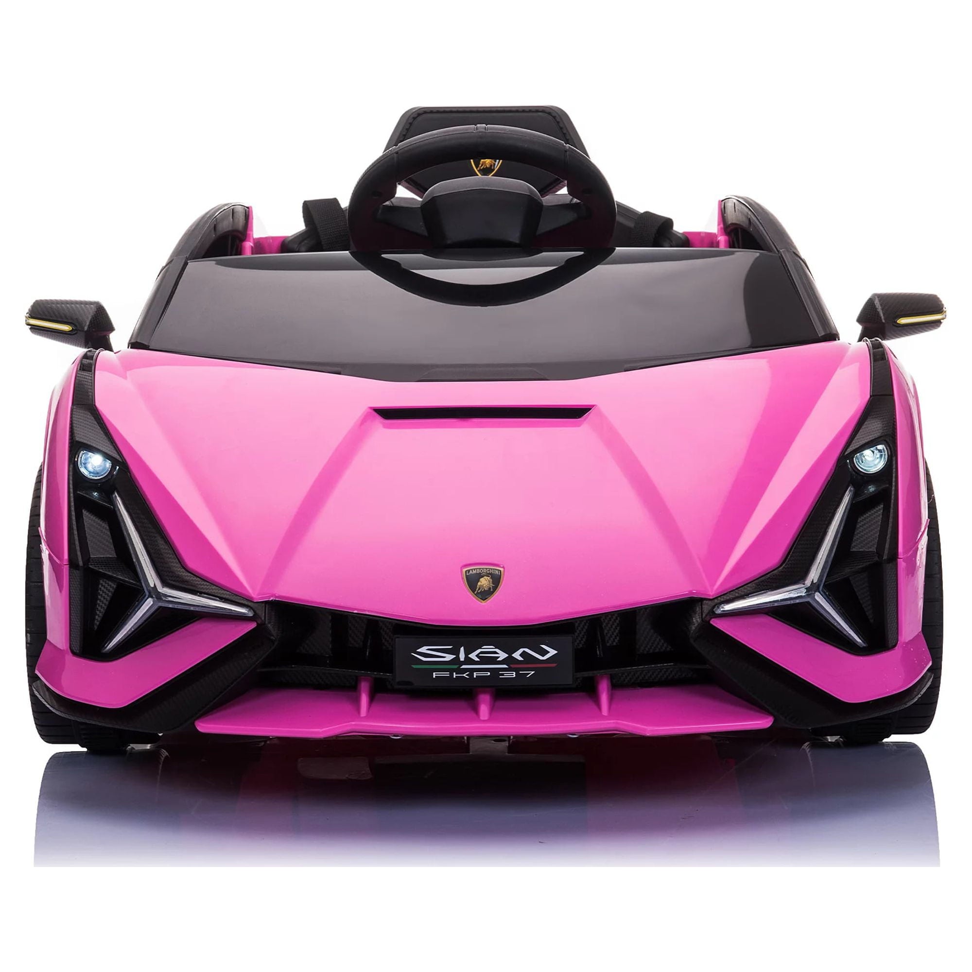 LISUEYNE Kids Ride on Car, 12V Lamborghini Sian Electric Car for Boys Girls, Remote Control, Pink