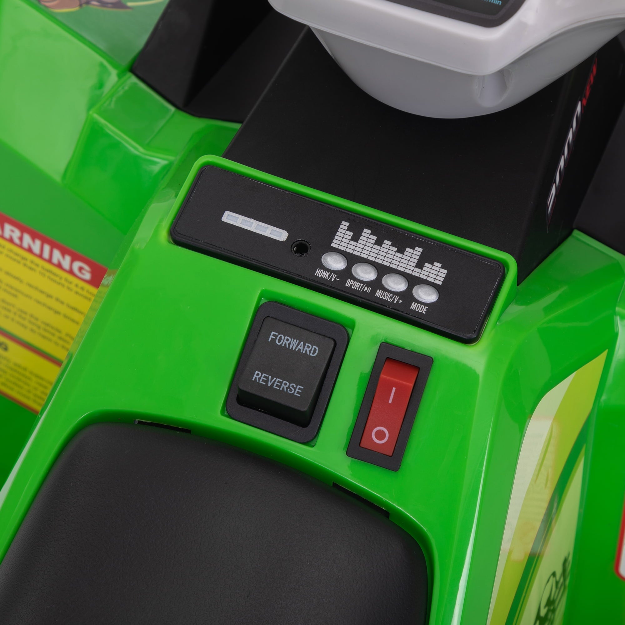 Track 7 Kids Ride on ATV with Trailer, 4 Wheeler Electric Quad Vehicle, Ride on Car with Music, Horn, Power Display, Kids Electric ATV, Green