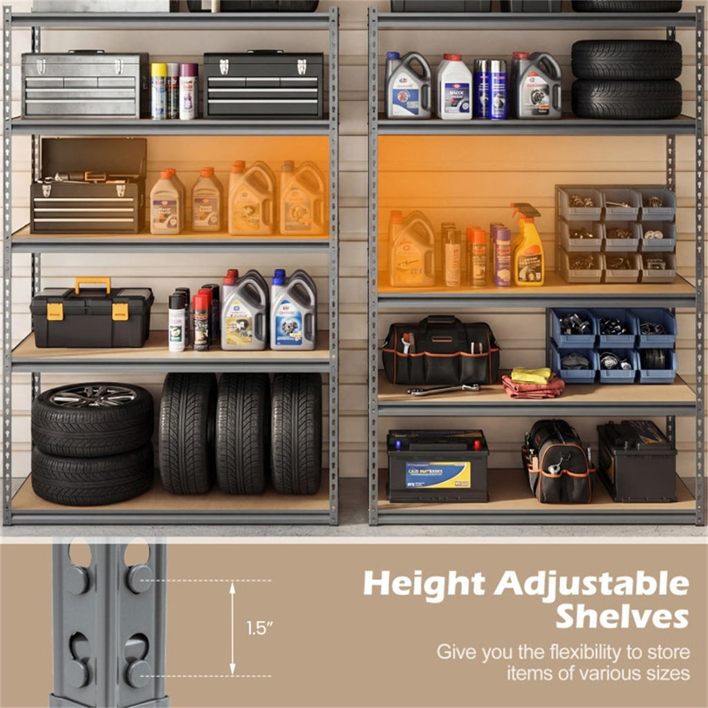 COOKCOK Storage Shelving Unit, 5-Tier Adjustable Storage Shelves, 48" L x 18" W x 72" H Heavy Duty Garage Storage Shelves, Metal Shelves for Kitchen Pantry Basement Bathroom Laundry