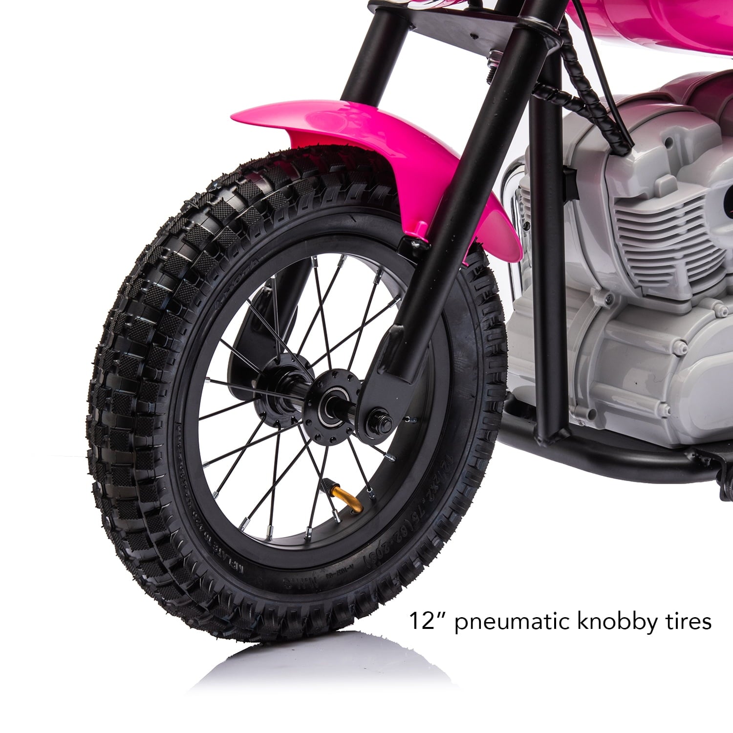 Track 7 24V Eletric Dirt Bike for kids, Ride on Motorcycle with Twist Grip Throttle, Hand-Operated Dual Brakes, Speed Up to 10 MPH, for Age 8-12, Pink