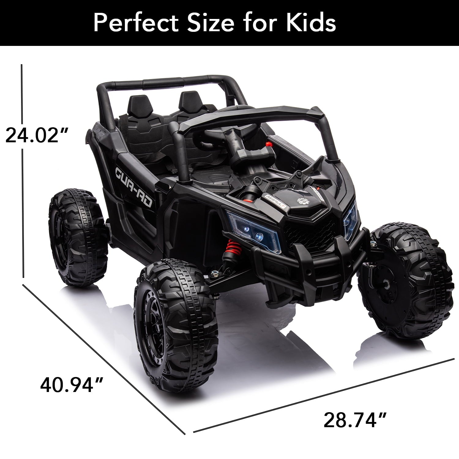 LISUEYNE 12V Kids Ride on UTV, Off-Road Truck, Electric Car for Boys Girls Age 3+, Kids Ride on Car with Remote Control, Music Player, Lights, Black