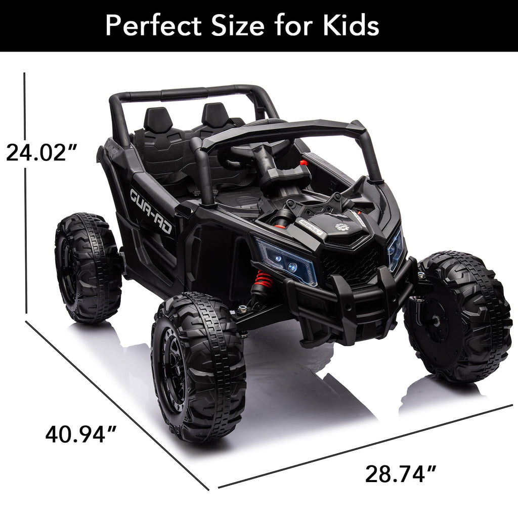 LISUEYNE 12V Kids Ride on UTV, Off-Road Truck, Electric Car for Boys Girls Age 3+, Kids Ride on Car with Remote Control, Music Player, Lights, Black