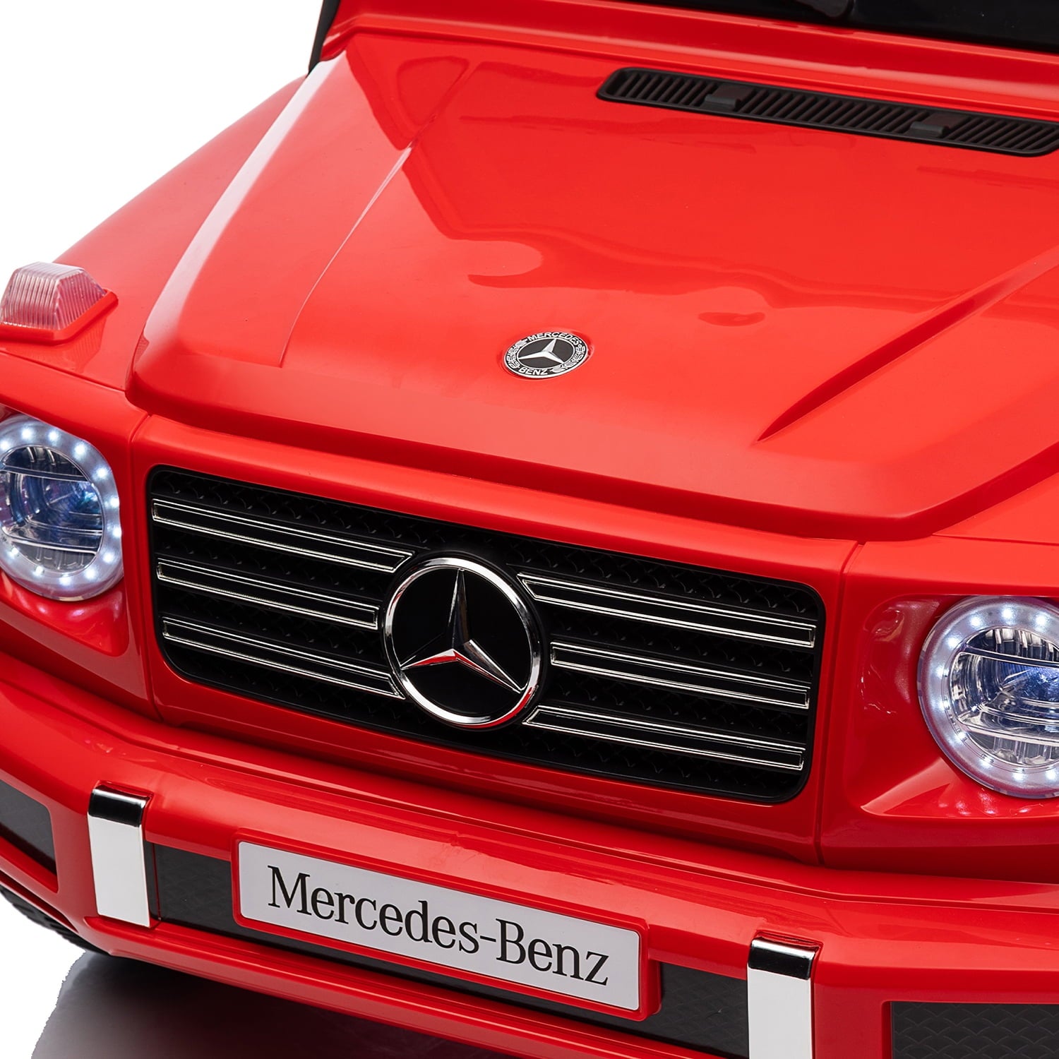 Track 7 24V Ride on Car, Licensed Mercedes-Benz G500 Electric Car with Remote Control, USB, Bluetooth, LED Lights, Ride on Truck for Boys Girls Age 3+, Red