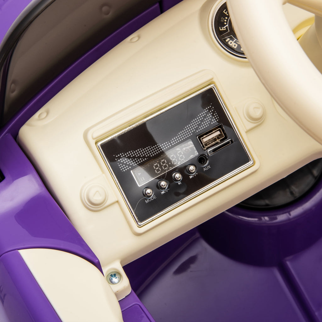 Track 7 12V Ride on Car, Licensed Chevrolet 3100 Pickup Electric Car, Remote Control, Vintage Style, 3 Speeds (Up to 3.11 MPH), LED Lights, Bluetooth, USB, Storage Spac for Ages 3+, Purple