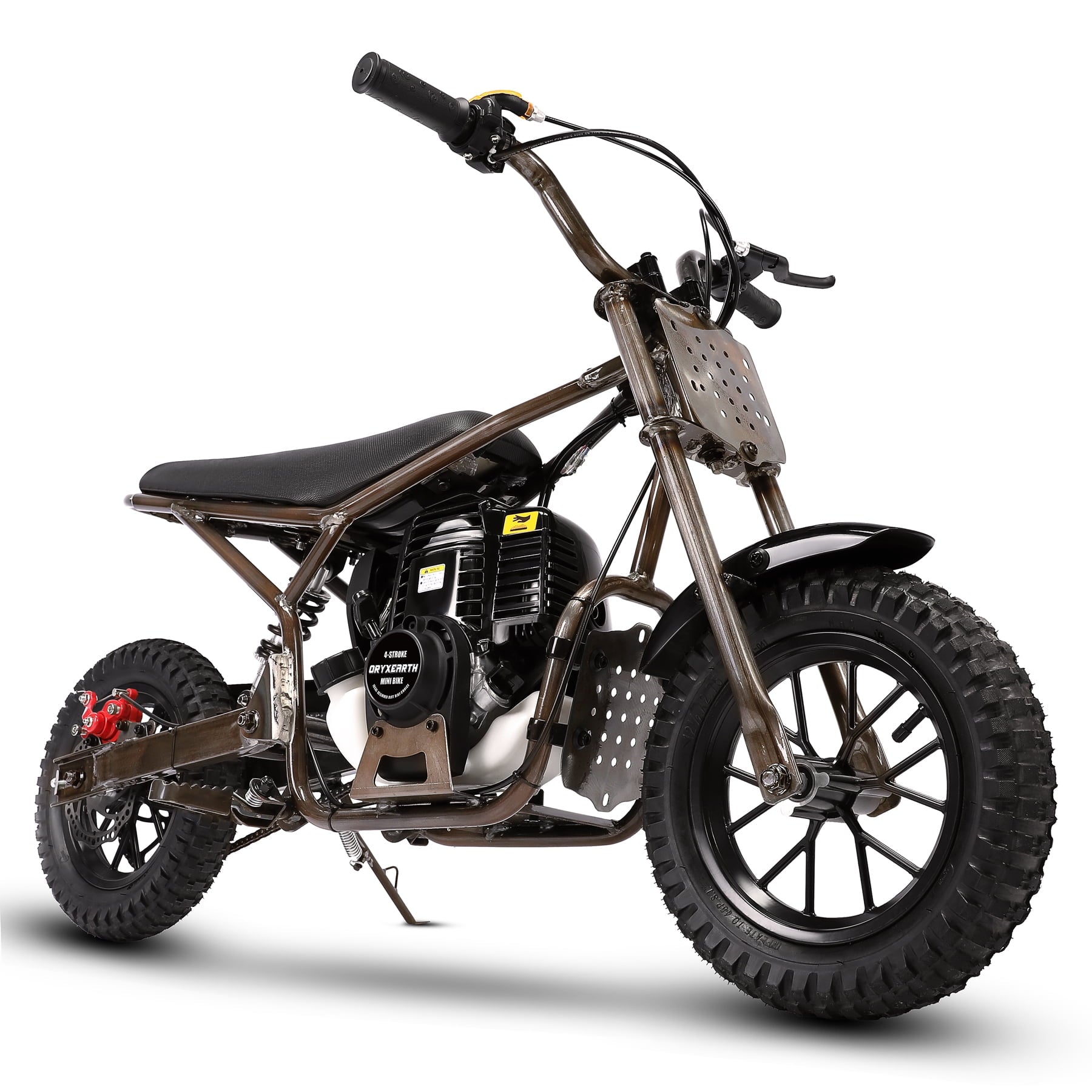 Track 7 37.7CC 4-Stroke Dirt Bike, Gas Powered, 1.36HP Off Road Trail Mini Bike with Heavy Duty Steel Frame, Rear Disc Brakes, Max Load 189 Lb & 15 MPH Top Speed, Bronze
