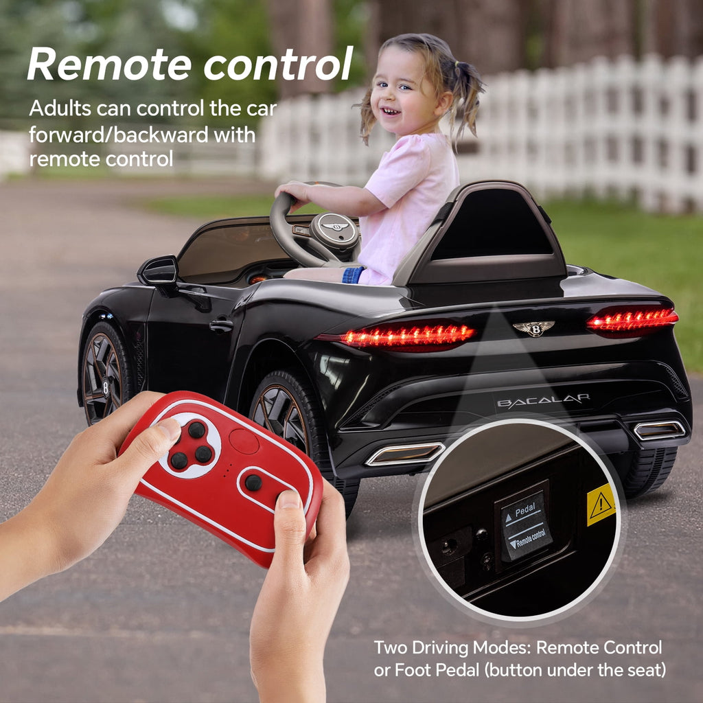 LISUEYNE Kids Ride on Car, 12V Licensed Bentley Mulsanne Electric Car for Kids Age 3+, Remote Control, Music, Black