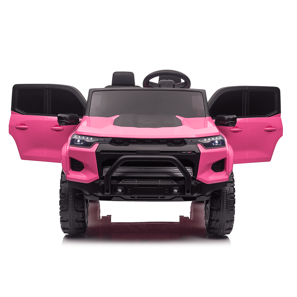 Track 7 24V 2-Seats Electric Pickup car for kid 3+, 2.4G Parents Remote Control, 3 speed adjustable, 2-Point Safety Belt, Pink