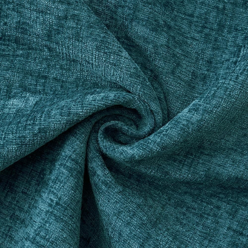 COOKCOK Pack of 2 Christmas Pillow Covers 18x18 Inch Dark Teal Farmhouse Decorative Throw Pillow Covers with Stitched Edge Soft Chenille Solid Dyed Couch Pillow Covers for Sofa Bed Living Room
