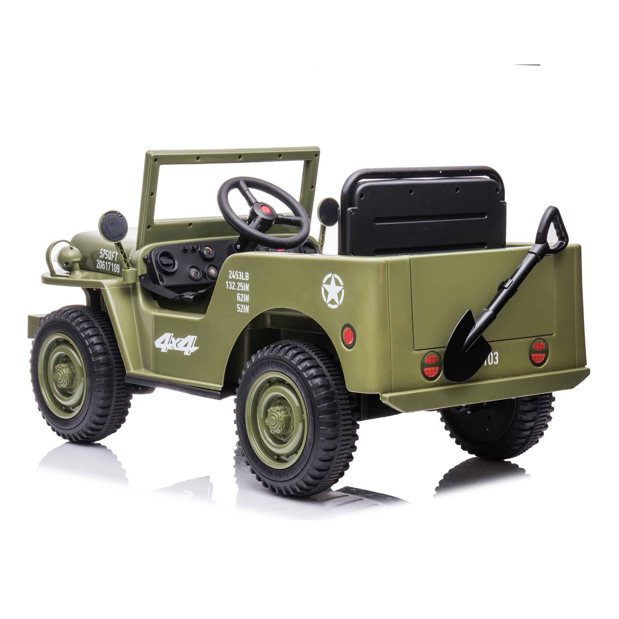 Track 7 12V Kids Ride on Truck, Electric Ride on Car with Remote Control, Safety Belt, LED Lights, Power Display & Music Player, Ride-on Toy for Kids Aged 3-6 Years, Green