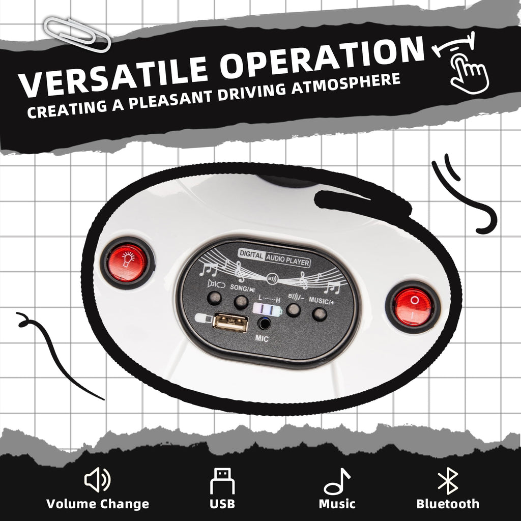 SUSIELADY 12V Kids Ride on Electric Scooter, Ride on 360°Drift Car with Spray Function, Cool Operation ,Front & Side Lights design, Bluetooth, Music