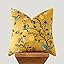 COOKCOK White Floral Pillow Covers 18x18 Set of 2, Velvet Wild Flower Plant Throw Pillows Case, Square Farmhouse Decor Cushion Covers for Home Sofa Bed Couch
