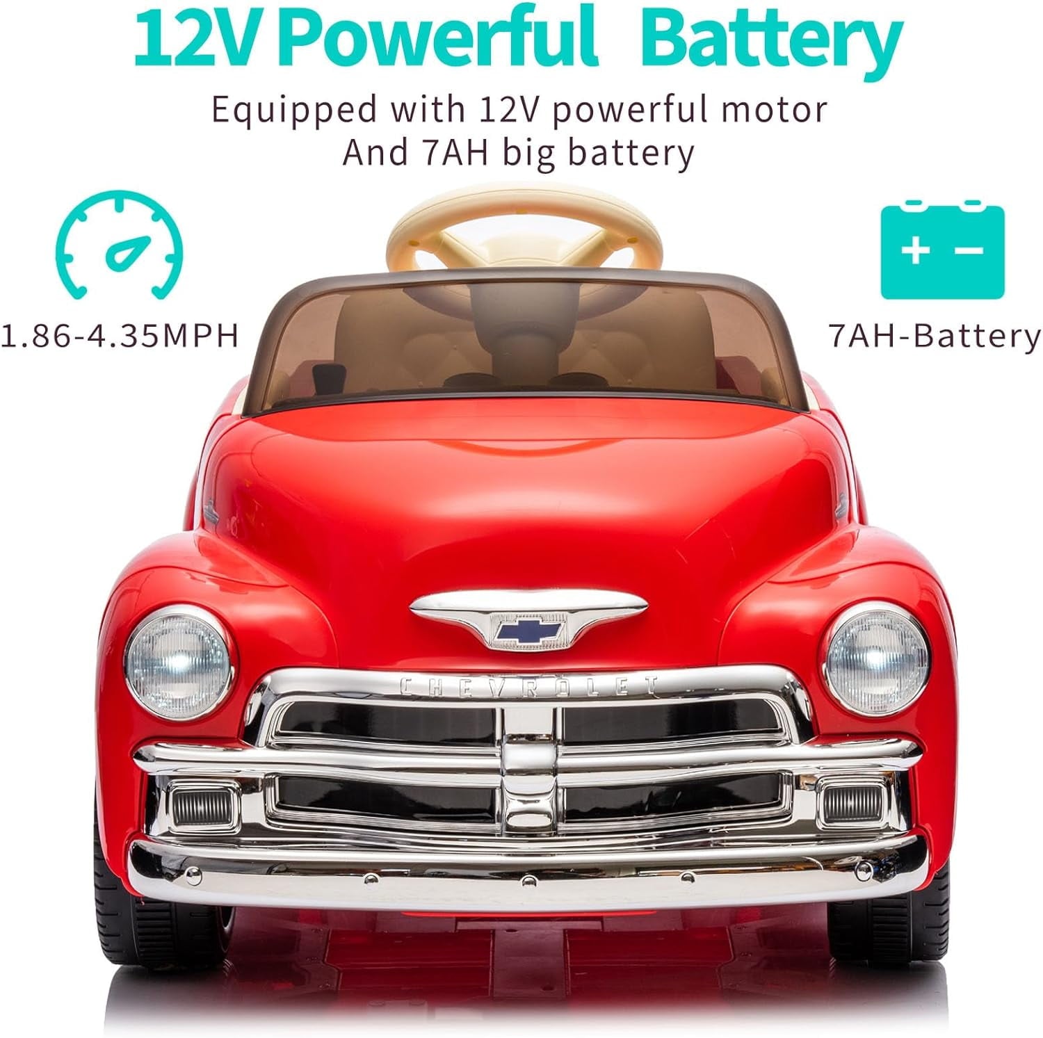 Track 7 Kids Ride on Truck, 12V Ride on Car with Remote Control, Kids Electric Car, Bluetooth, LED Lights, MP3, Pink