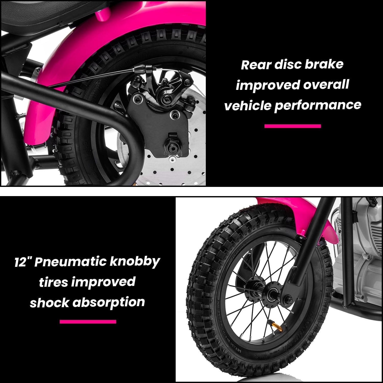 Track 7 36V Electric Dirt Bike for kids, 350W Ride on Motorcycle with Twist Grip Throttle, Hand-Operated Brakes, Key Start, Off-Road Motocross Speed Up to 15 MPH, Age 8+, Pink