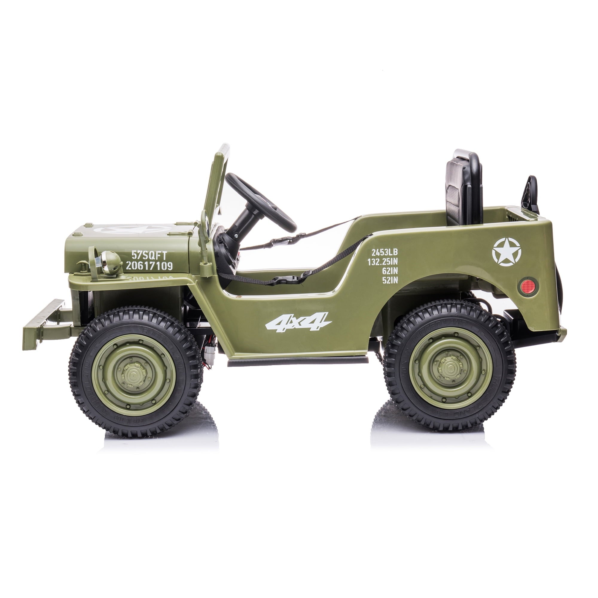 Track 7 12V Kids Ride on Truck, Electric Ride on Car with Remote Control, Safety Belt, LED Lights, Power Display & Music Player, Ride-on Toy for Kids Aged 3-6 Years, Green