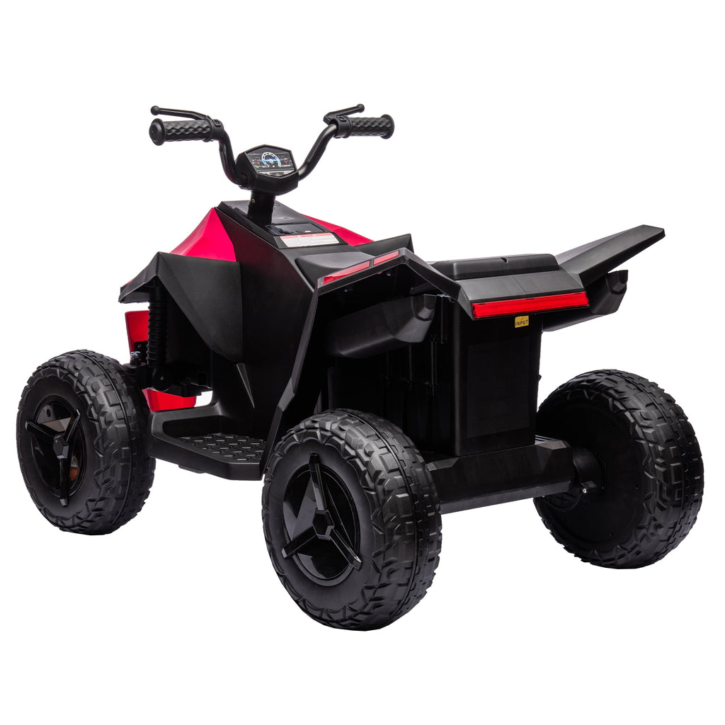 Track 7 12V Kids Ride on ATV, Touch Screen Integrated, Music, Nursery Rhymes, Music, 4 Wheeler Quad, Age 3+, Pink