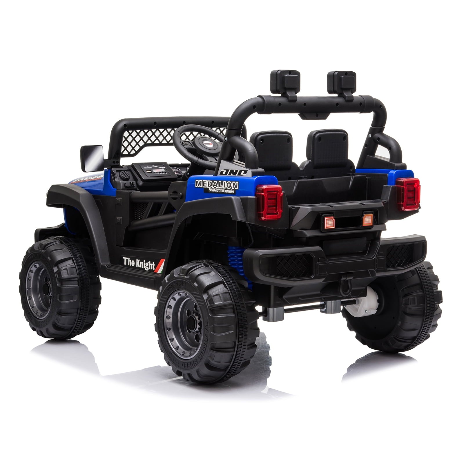 Track 7 12V 2-Seats 2WD off-road vehicle for kid 3+, 2 speed adjustable, with Parent Remote Control, Music, Blue