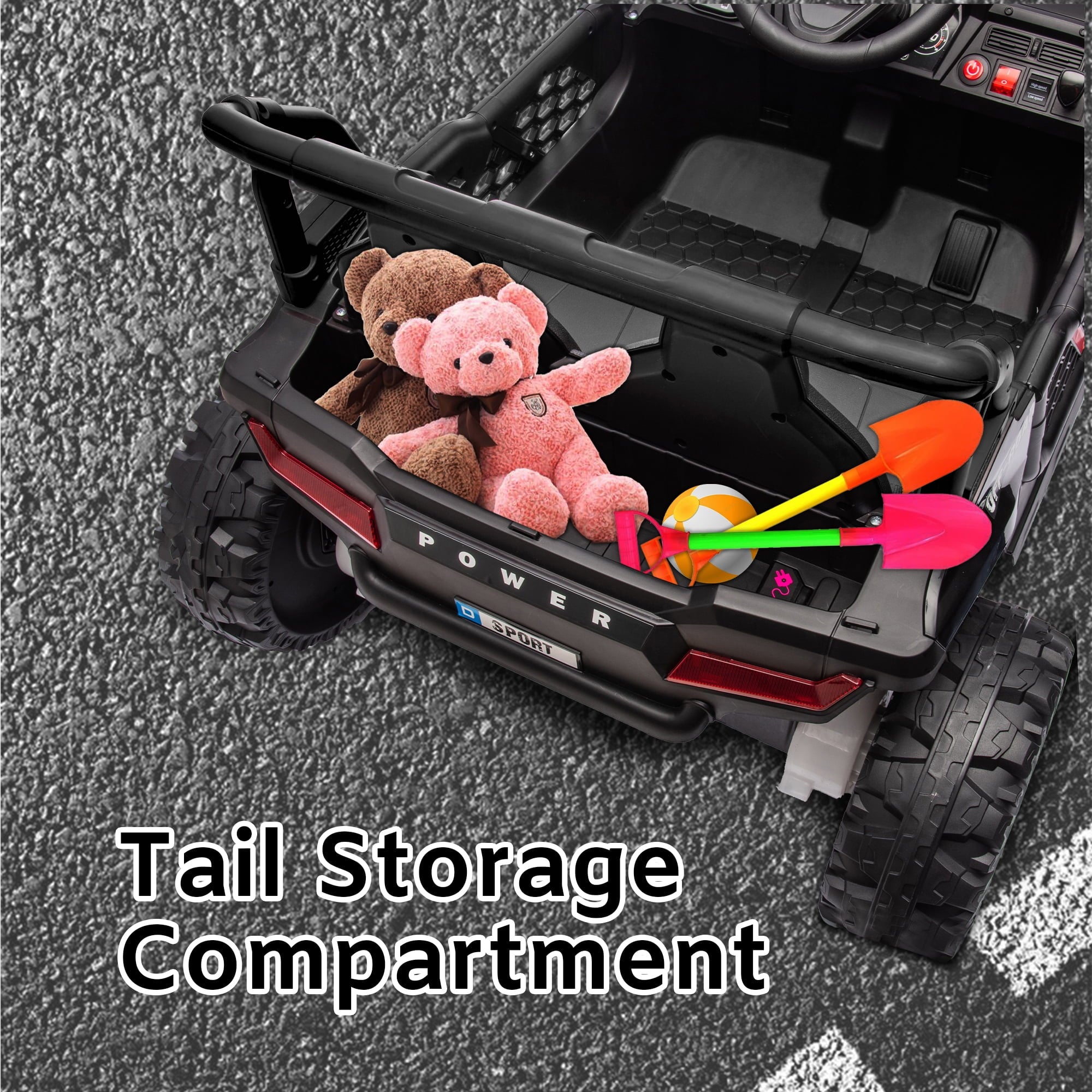 SUSIELADY 24V Kids Ride on Car, Off-Road Electric UTV, 4 Wheel Suspension, with Parental Remote Control, Bluetooth, Rear Storage, for Kids Aged 3+