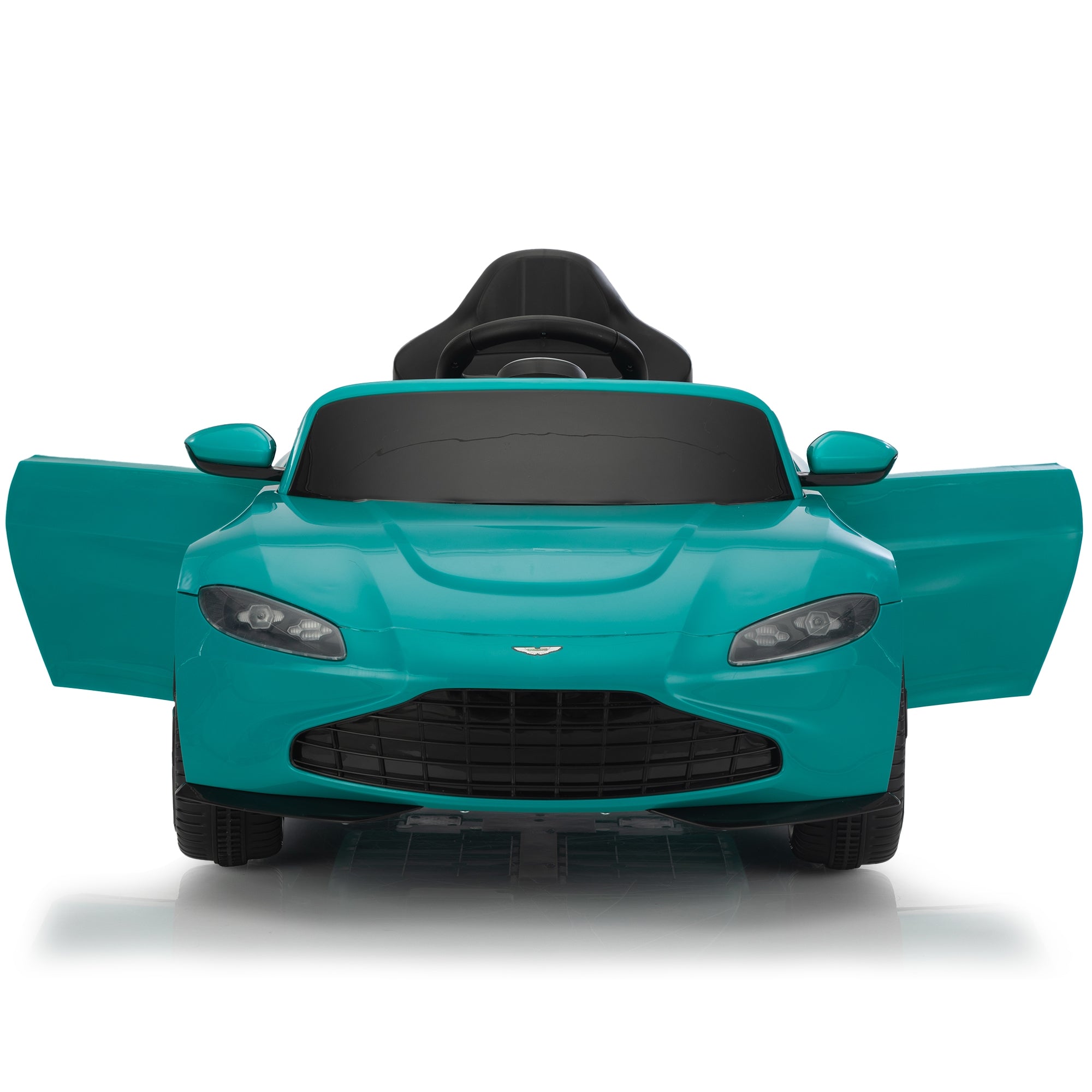 Track 7 12V Kids Ride on Car, Licensed Electric Vehicle with Remote Control, LED Lights, Built-in Music, Adjustable Volume and Power Display, Green