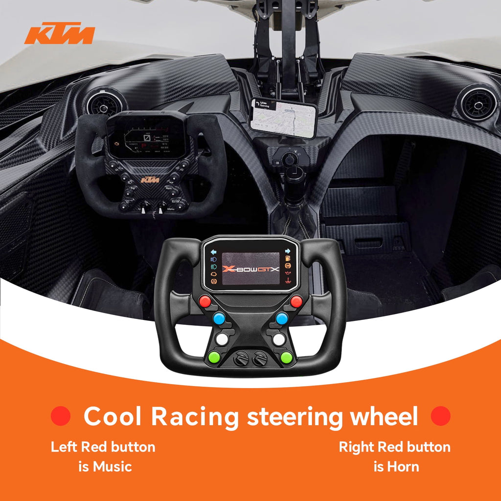 Track Seven 12V Ride on Car with Remote Control, Licensed KTM X-BOW GTXR Electric Car for Kids Age 3+, Music, Ride on Toy Electric Vehicle, Black