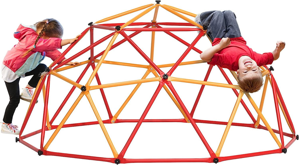 Track Seven Climbing Dome for Kids, Universal Exercise Dome Climber, Dome Climber for Kids Outdoor, Supporting 439lbs Play Center Outdoor Playground For Fun, Red and Yellow and Blue