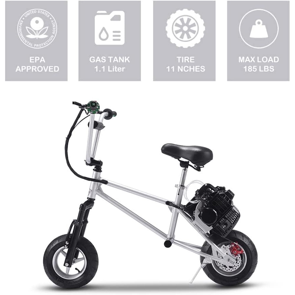 Track 7 49cc 2-Stroke Gas Dirt Bike,Max Speed 20mph,Off Road Gas Mini Motorcycle,EPA Approved Trail Mini Bike,Pull Start,Rear Disc,Adjustable Seat,Age 13+
