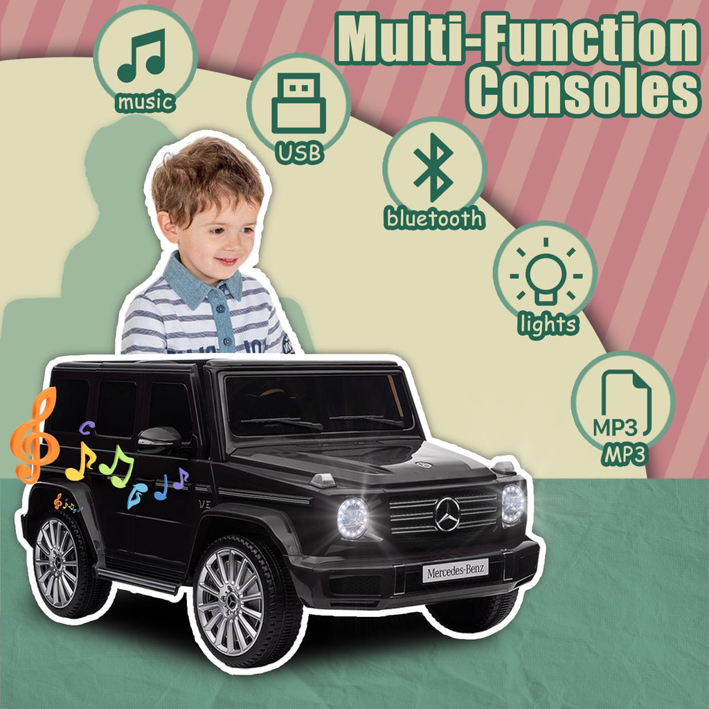SUSIELADY 24V Ride on Car, Licensed Mercedes-Benz G500, Three speed adjustable, with Remote Control, USB, Bluetooth, LED Lights