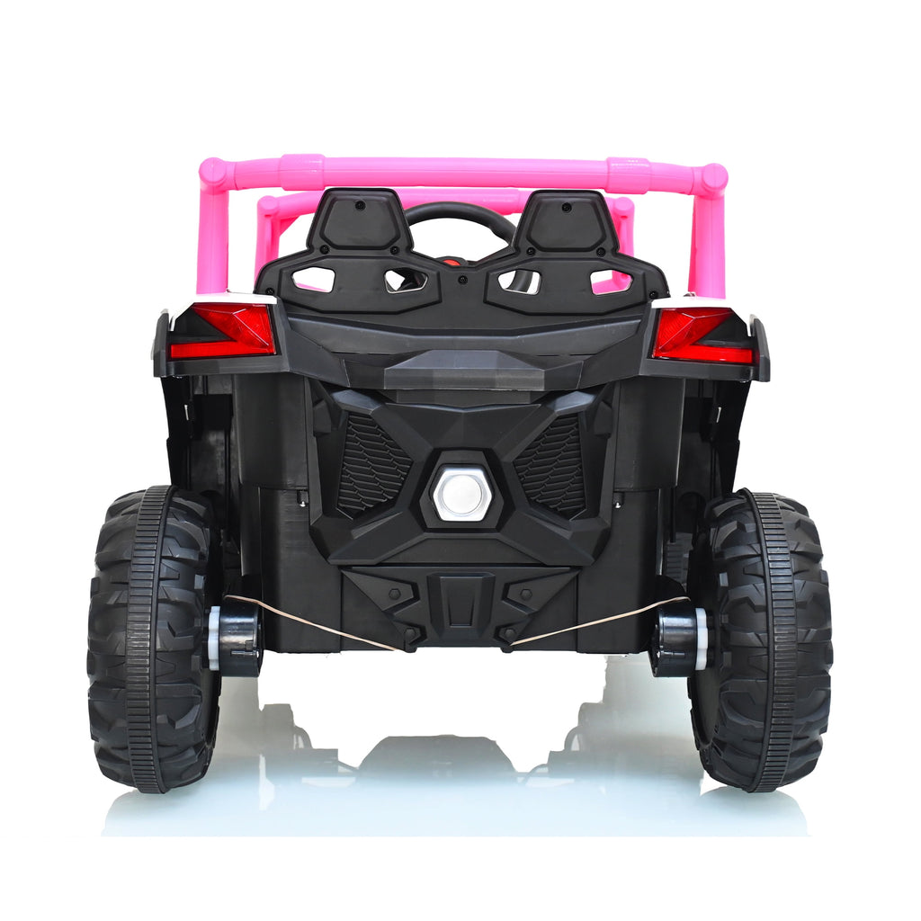 Track 7 12V Kids Electric UTV Car, Ride on Car with Remote Control, Manipulation Platform & LED Lights, Riding Toys for Boys & Girls Aged 3~6, Pink