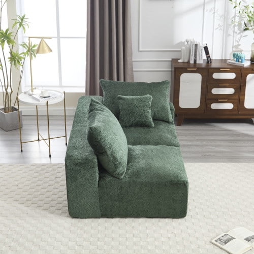 BISHE 67.72"-R Modular Sectional Sofa Couch, L-Shaped Chenille Fabric Cloud Couch with Chaise, Modern Deep Seat Sofa, No Assembly Required, Includes Pillows for Living Room, Emerald