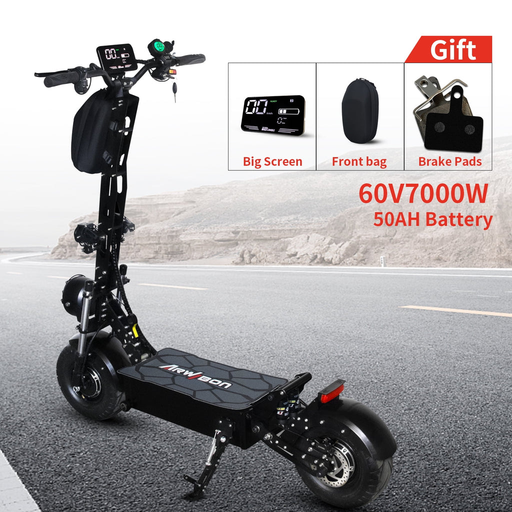 LISUEYNE Electric Scooter for Adults, Dual Drive 7000W Motor Up to 50 MPH and 50 Miles Range 13" Off Road Adult Electric Scooter, Foldable Commuter Scooter Double Brake