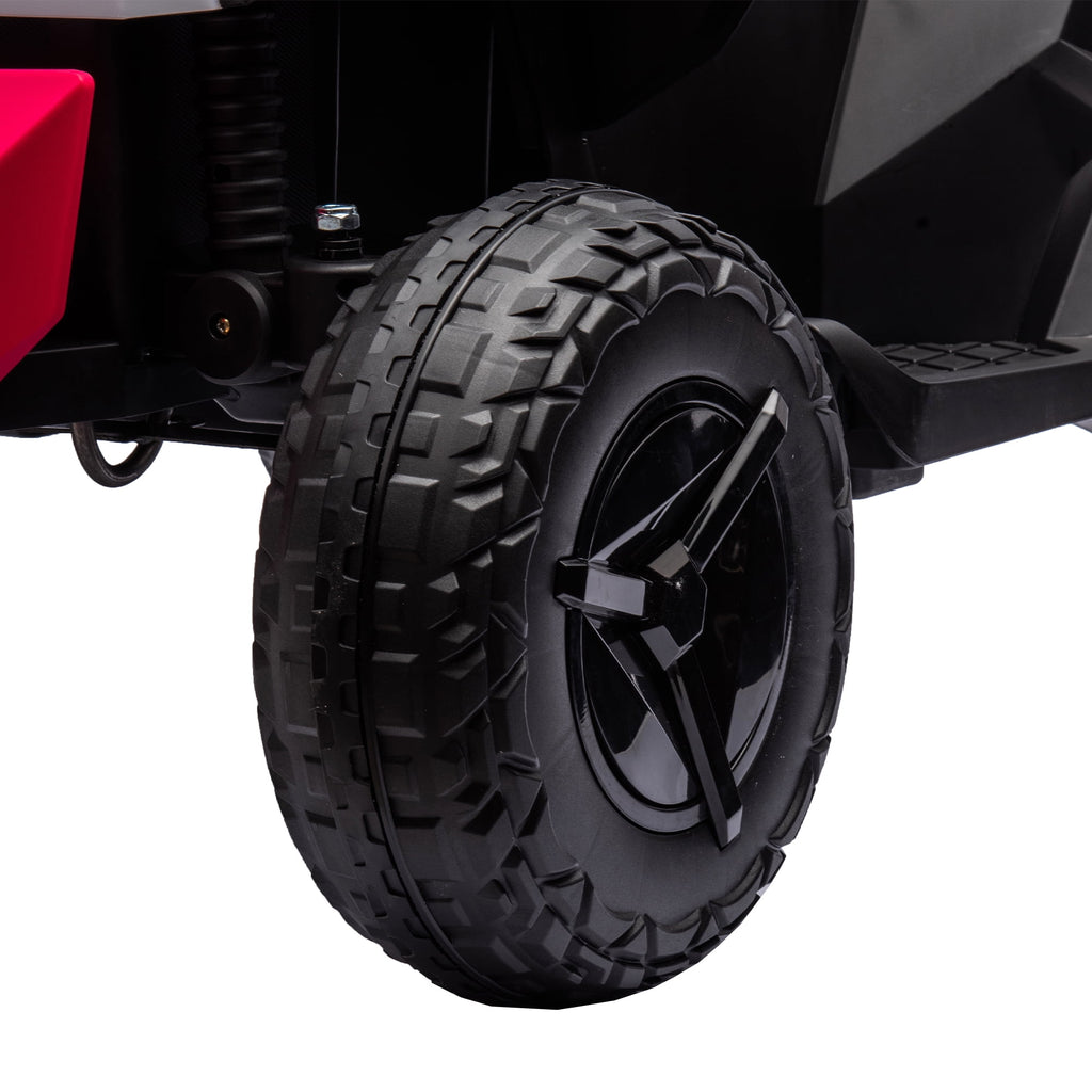 Track 7 12V Kids Ride on ATV, Touch Screen Integrated, Music, Nursery Rhymes, Music, 4 Wheeler Quad, Age 3+, Blue