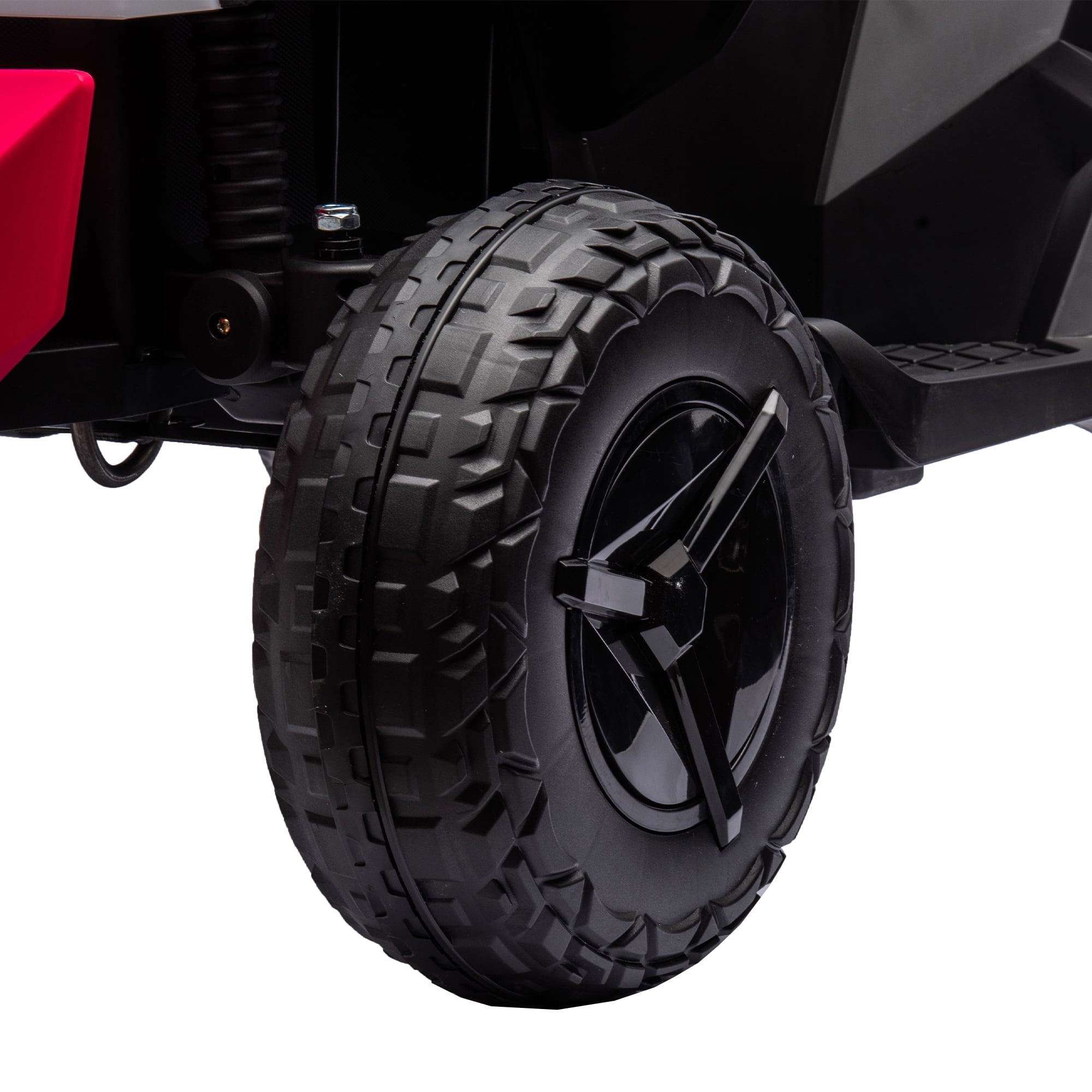 Track 7 12V Kids Ride on ATV, Touch Screen Integrated, Music, Nursery Rhymes, Music, 4 Wheeler Quad, Age 3+, Pink