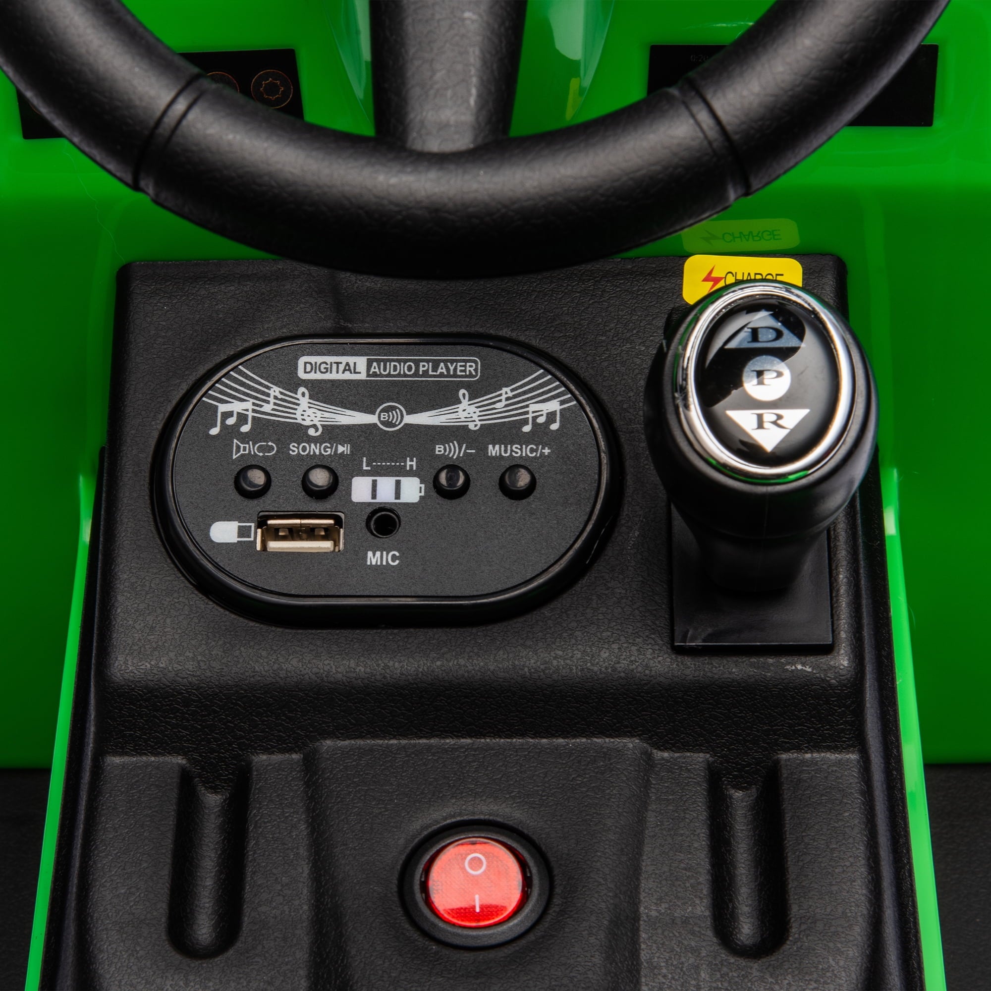 SUSIELADY 12V Kids Ride on Tractor, Electric Tractor Black Knight, Removable Storage Tug, Removable Storage Tug, LED Light, Music, MP3, Power Display, for Boys Girls Aged 3+