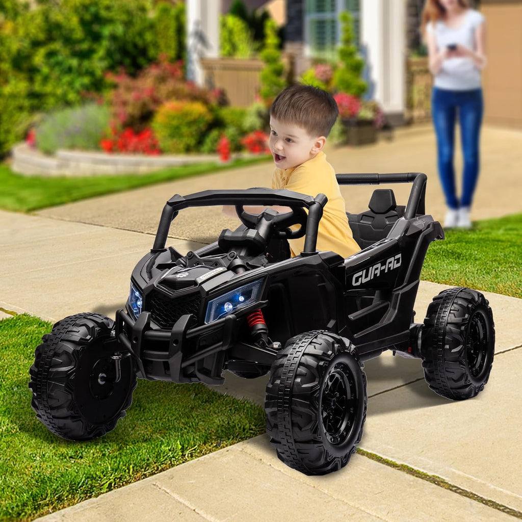 SUSIELADY 12V Off-Road Truck, Kids Ride on UTV, High-Low Speed Switch, with Remote Control, Music Player, Lights, for Kids Aged 3+