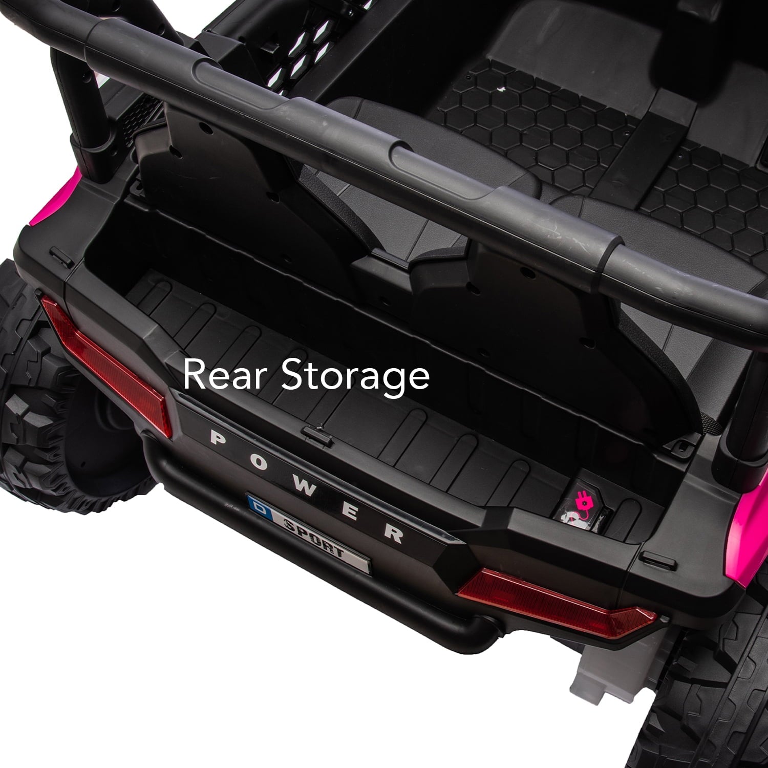 Track 7 24V Ride on UTV, Kids Ride on Car with Remote Control, Off-Road Electric UTV, 20" Large Seat, Bluetooth, LED Lights, Rear Storage, Early Education, Electric Car for Kids Age 3+, Pink