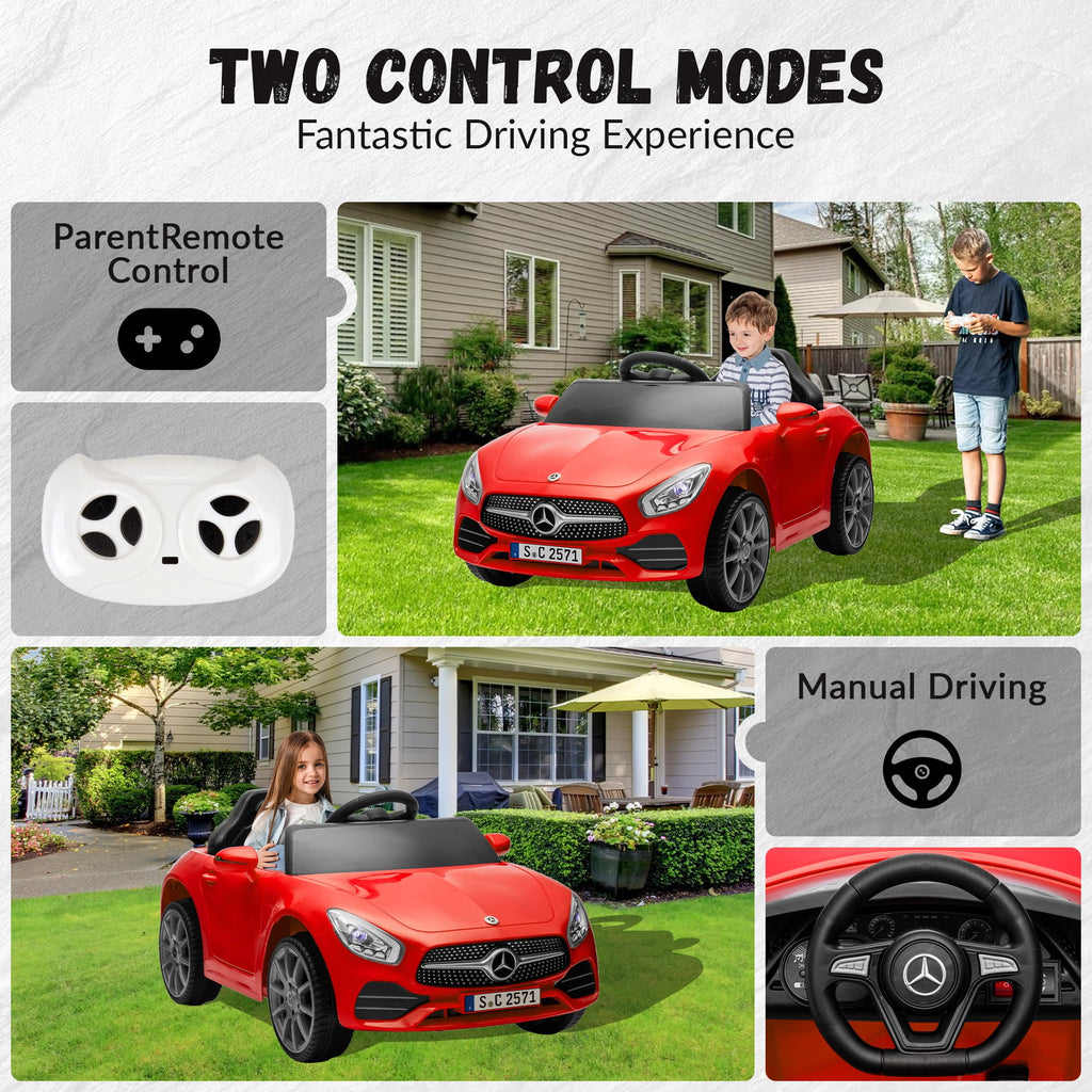 Track 7 12V Kids Ride On Car Licensed Mercedes Benz CLS 350, Electric Car with Remote Control, LED Lights, Music, USB, Power Display, Outdoor Toys for Boys Girls Toddlers Ages 2-4, Red