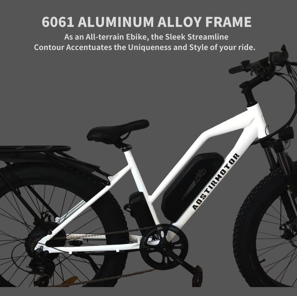 LISUEYNE Electric Bike, 750W E-Bike, Removable 48V 13Ah Li-Ion, 21 Speed Gears, LCD Display, Detachable Rear Rack Fender, White