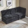 BISHE 78" Modular Sectional Sofa Bed, Chenille Fabric L-Shaped Cloud Couch with Storage Pockets, No Assembly Required, Space-Saving Convertible Sleeper for Living Room, Apartment, Office, Grey