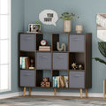 COOKCOK 12-Cube Storage Organizer, Bookshelf with Storage Bins, 4 Tier Freestanding Open Bookshelf with 6 Nonwoven Fabric Drawers,Brown