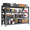 COOKCOK 4-Tier Heavy Duty Garage Shelving, 71"W x 24"D x 70"H, 6000LBS Adjustable Metal Storage Shelf, Black
