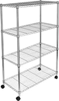 COOKCOK 4-Tier Wire Shelving, 35"D x 17"W x 62"H Storage Shelves, Garage Shelf, Heavy Duty Metal Shelf, Height Adjustable, 1000lbs Capacity