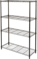 COOKCOK 4-Tier Wire Shelving Unit, 35.4"x 13.8"x 55.1" Metal Shelf, NSF Certified, Adjustable Heavy Duty Carbon Steel Shelf for Home Kitchen Bathroom Garage, 440lbs Capacity, Black