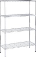 COOKCOK 4-Tier Wire Shelving Unit, 35.4"x 13.8"x 55.1" Metal Shelf, NSF Certified, Adjustable Heavy Duty Carbon Steel Shelf for Home Kitchen Bathroom Garage, 440lbs Capacity, Silver