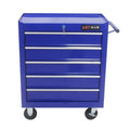 COOKCOK 5 Drawers Multifunctional Tool Cart, With Wheels,lockable, Steel, 24.25"L x12.99"W x 29.33"H, Blue