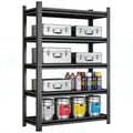 COOKCOK 5-Tier Garage Shelving, Adjustable Metal Storage Shelf, 2200LBS Heavy Duty Storage Shelves, Ideal for Garage, Warehouse, or Home Organization, 39.4" x 19.7" x 63", Black