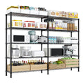 COOKCOK 5-Tier Metal Storage Shelves, Heavy Duty Wire Rack Shelving Unit for Garage Kitchen Storage, 13.8"D x 58"W x 71"H Adjustable Shelf for Basement & Pantry Room Organization, Easy Assembly