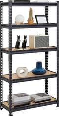 COOKCOK 5-Tier Storage Shelving Unit, 35.43"x 17.7"x 70.8" Metal Shelf, Height Adjustable, Heavy Duty Garage Shelves Metal Organizer Utility Rack, 1250lbs Capacity, Black